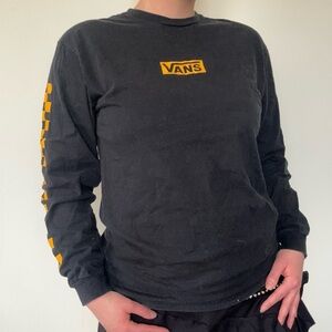 Vans Black and Yellow Checkered Long Sleeve T-Shirt